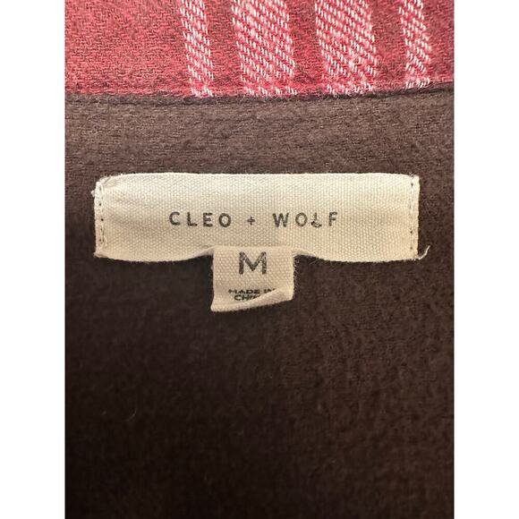 Cleo and Wolf Women's Size M Shacket Plaid Red 100% Cotton - Picture 4 of 14